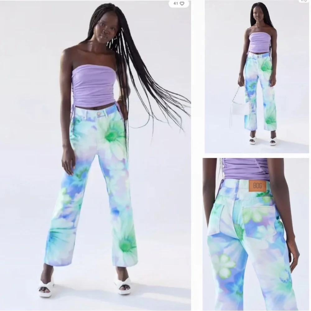 BDG x Urban Outfitters Festival Floral‎ Tie Dye Cowboy Jean High Waist 29